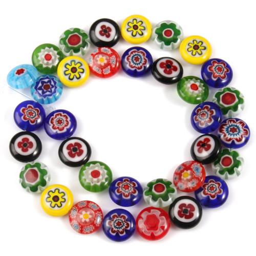 Millefiori Lampwork Beads, DIY & different size for choice, more colors for choice, Sold Per Approx 38 cm Strand