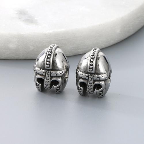 Stainless Steel Beads, 304 Stainless Steel, Helmet, DIY, 11x15.50mm, Hole:Approx 2.2mm, Sold By PC