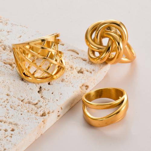 Stainless Steel Finger Ring, 304 Stainless Steel, gold color plated, different size for choice & different styles for choice & for woman, more colors for choice, Sold By PC