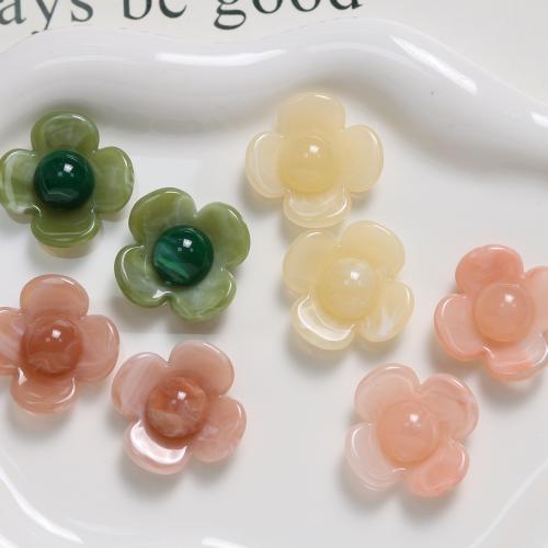 Resin Bead Cap, Flower, DIY, more colors for choice, 27mm, Sold By PC