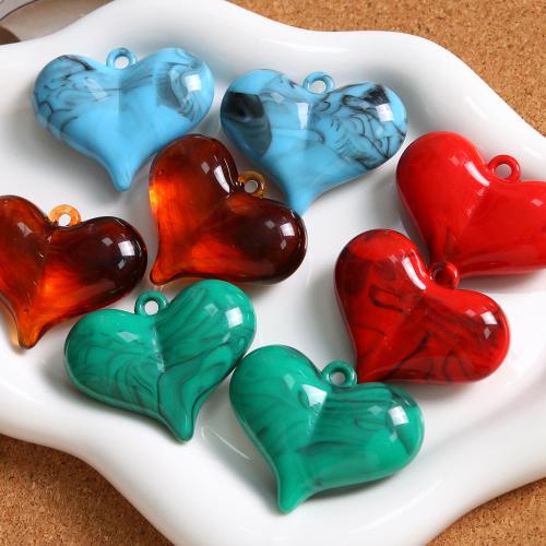 Acrylic Pendant, Heart, DIY, more colors for choice, 43x35mm, Sold By PC