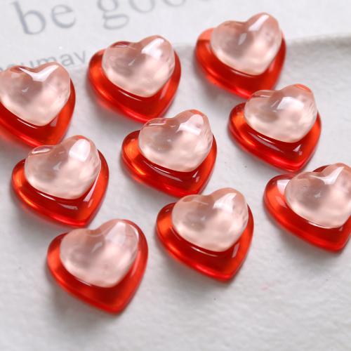 Resin Earring Stud Component, Heart, DIY, mixed colors, 21x20mm, Sold By PC