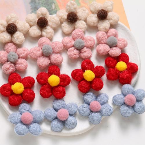 Hair Accessories DIY Findings, Cloth, Flower, more colors for choice, 31mm, Sold By PC