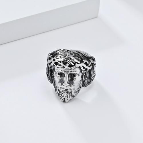 Anillo de dedo de acero inoxidable, acero inoxidable 304, pulido, Efecto 3D & diverso tamaño para la opción & para hombre, más colores para la opción, Vendido por UD