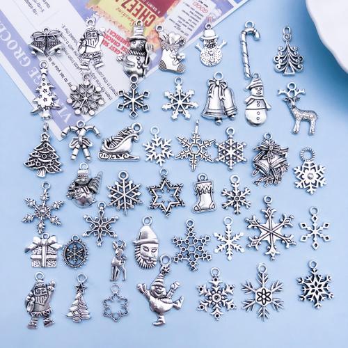 Tibetan Style Christmas Pendants, plated, Christmas Design & DIY, 40PCs/Bag, Sold By Bag