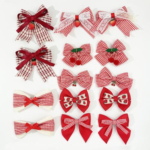 Christmas Hair Clip, Cloth, plated, for woman, more colors for choice, Sold By Pair