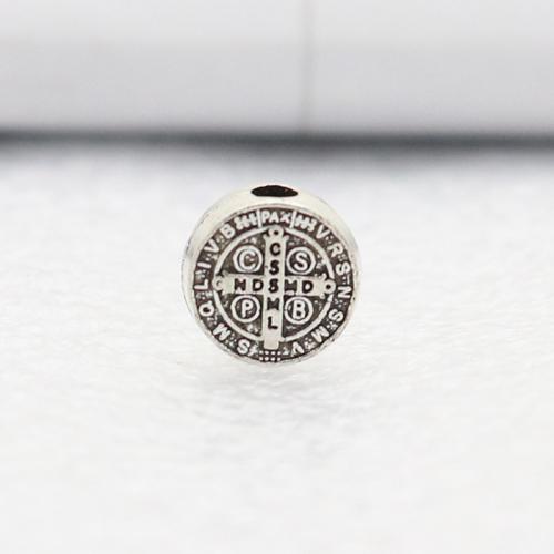 Tibetan Style Jewelry Beads, Flat Round, antique silver color plated, DIY, nickel, lead & cadmium free, 9x9x4mm, Hole:Approx 2mm, Approx 100PCs/Bag, Sold By Bag