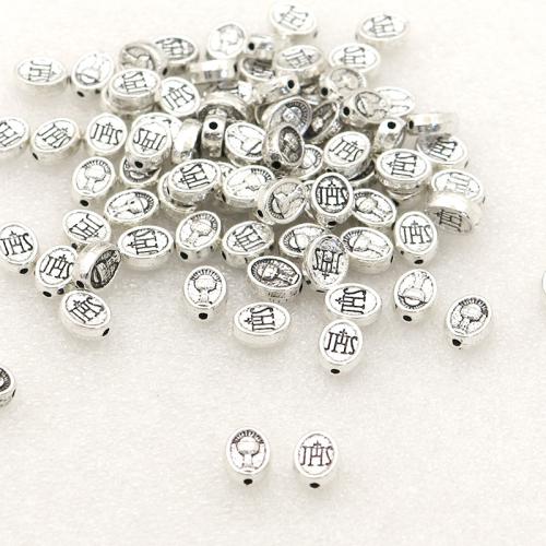 Tibetan Style Jewelry Beads, antique silver color plated, DIY, nickel, lead & cadmium free, 8x6x3mm, Hole:Approx 1mm, Approx 100PCs/Bag, Sold By Bag