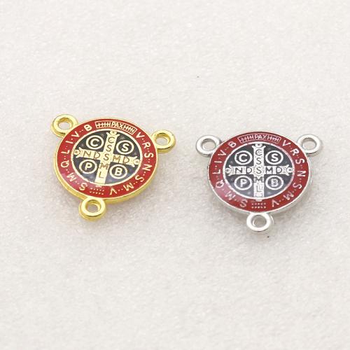 Tibetan Style Connector, plated, double-sided enamel & DIY & 1/2 loop, more colors for choice, nickel, lead & cadmium free, 21x21mm, Hole:Approx 2mm, Approx 100PCs/Bag, Sold By Bag