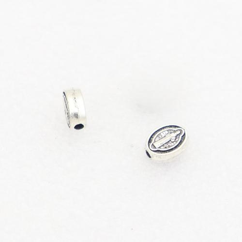 Bijoux de perles en alliage de Zinc , Plaqué de couleur d'argent, DIY, protéger l'environnement, sans nickel, plomb et cadmium, 6x8x3mm, Trou:Environ 1.5mm, Environ 100PC/sac, Vendu par sac