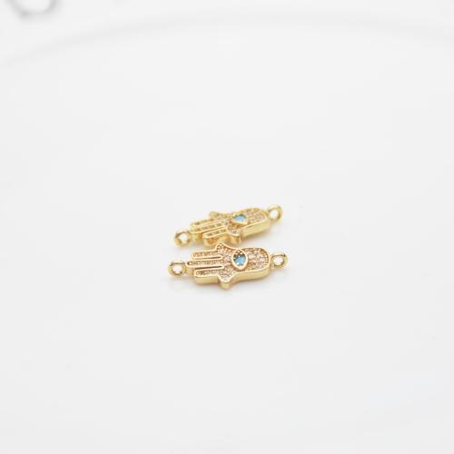 Stainless Steel Connector, 304 Stainless Steel, gold color plated, DIY & micro pave cubic zirconia & 1/1 loop, Sold By PC