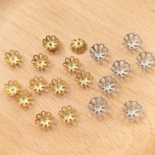 Stainless Steel Bead Cap, 304 Stainless Steel, Flower, plated, DIY & different size for choice, more colors for choice, Sold By PC