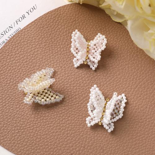 Hair Accessories DIY Findings, Glass, Butterfly, more colors for choice, 24mm, Sold By PC