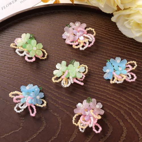 Hair Accessories DIY Findings, Glass, with Crystal, more colors for choice, 32mm, Sold By PC