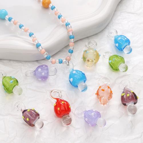 Plants Lampwork Pendants, DIY, more colors for choice, 13x29mm, Sold By PC