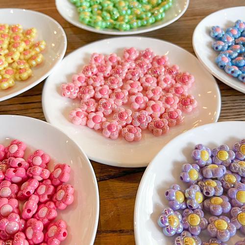 Acrylic Jewelry Beads, Flower, DIY, more colors for choice, 16mm, 10PCs/Bag, Sold By Bag