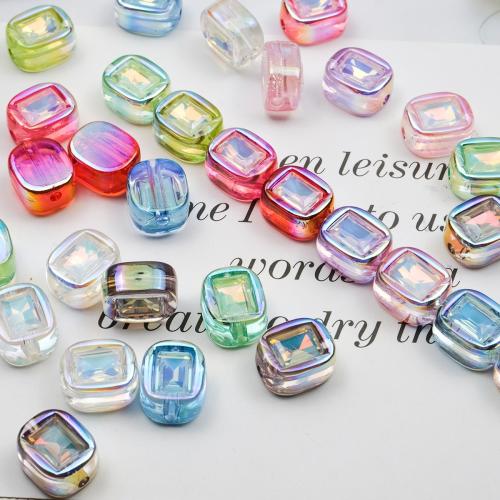 Plated Acrylic Beads, DIY & with rhinestone, more colors for choice, 11x14mm, Hole:Approx 2.5mm, Sold By PC