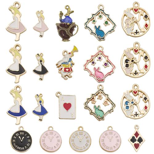 Tibetan Style Enamel Pendants, plated, DIY & different styles for choice, more colors for choice, 100PCs/Bag, Sold By Bag