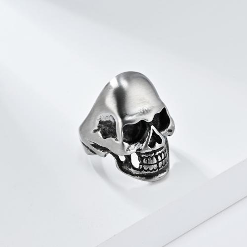 Anillo de dedo de acero inoxidable, acero inoxidable 304, Calavera, pulido, Joyería & diverso tamaño para la opción & para hombre, más colores para la opción, Vendido por UD