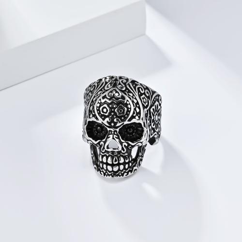 Bague en acier inoxydable, Acier inoxydable 304, crane, poli, bijoux de mode & normes différentes pour le choix & pour homme, plus de couleurs à choisir, Vendu par PC