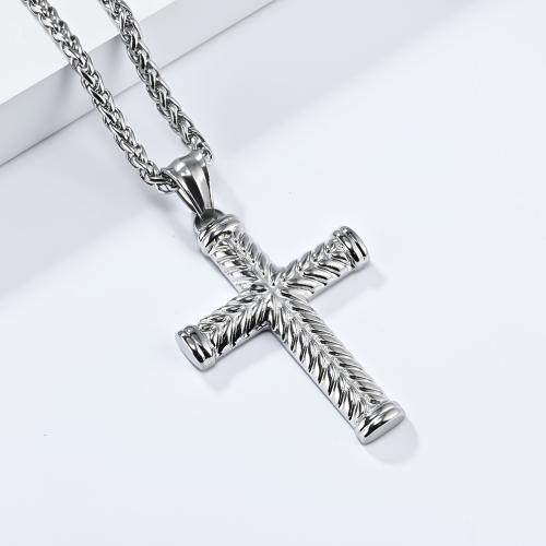 Edelstahl Schmuck Halskette, 304 Edelstahl, Kreuz, poliert, Modeschmuck & unisex & verschiedene Stile für Wahl, keine, verkauft von PC