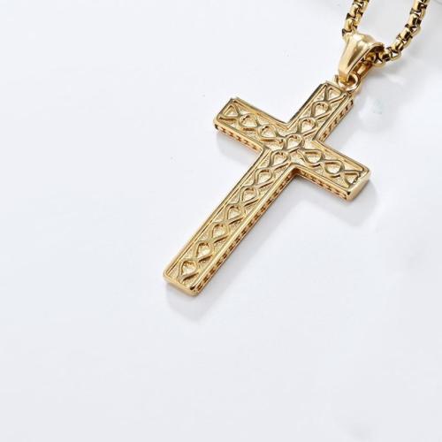 Stainless Steel Jewelry Necklace, 304 Stainless Steel, Cross, polished, fashion jewelry & Unisex & different styles for choice, more colors for choice, Sold By PC