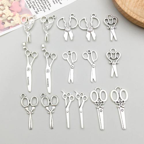 Tibetan Style Scissors Pendants, plated, DIY, more colors for choice, 100PCs/Bag, Sold By Bag