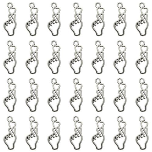 Tibetan Style main pendentifs, alliage de zinc, Placage, DIY, 100PC/sac, Vendu par sac