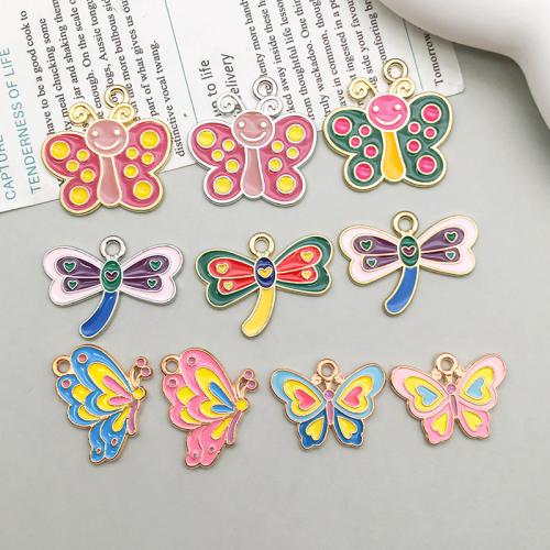 Tibetan Style Enamel Pendants, Butterfly, plated, DIY, more colors for choice, 100PCs/Bag, Sold By Bag