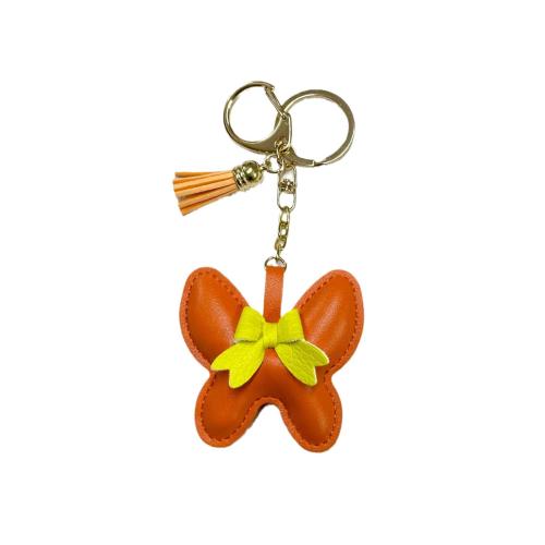 Leather Key Clasp, Butterfly, for woman, more colors for choice, key clasp length 15-20mm, Sold By PC