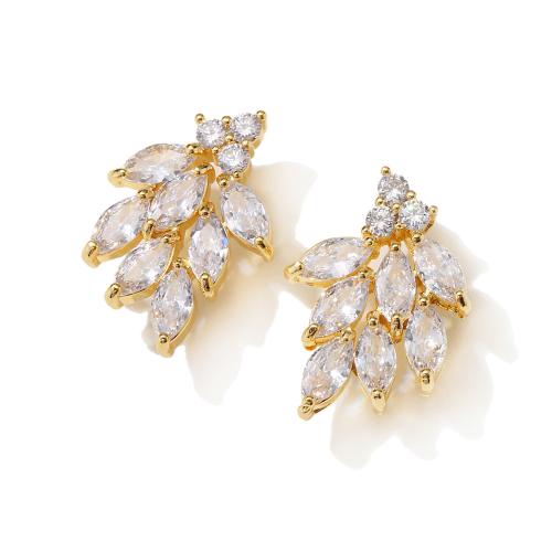 Brass Drop Earring, plated, micro pave cubic zirconia & for woman, more colors for choice, earring length 30-35mm, Sold By Pair