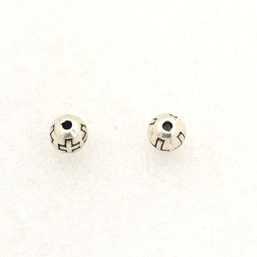 Zink Legierung Perlen Schmuck, Zinklegierung, rund, antik silberfarben plattiert, DIY, frei von Nickel, Blei & Kadmium, 6x6mm, ca. 100PCs/Tasche, verkauft von Tasche