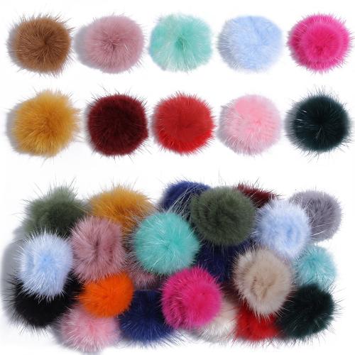 Hair Accessories DIY Findings, Plush, handmade, more colors for choice, 30mm, Approx 100PCs/Bag, Sold By Bag