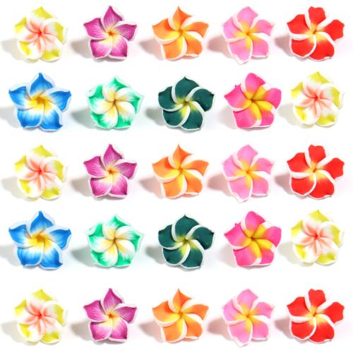 Hair Accessories DIY Findings, Polymer Clay, Flower, different size for choice, more colors for choice, Approx 100PCs/Bag, Sold By Bag