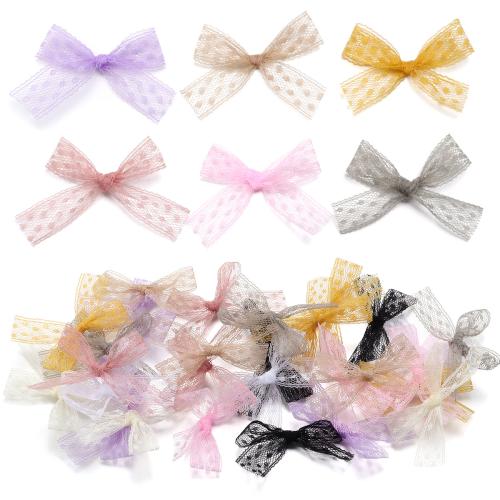 Hair Accessories DIY Findings, Lace, Bowknot, handmade, more colors for choice, 60x50mm, Approx 100PCs/Bag, Sold By Bag