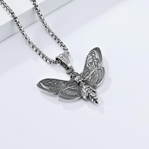 Stainless Steel Jewelry Necklace, 304 Stainless Steel, Butterfly, polished, fashion jewelry & different styles for choice & for man, more colors for choice, Sold By PC