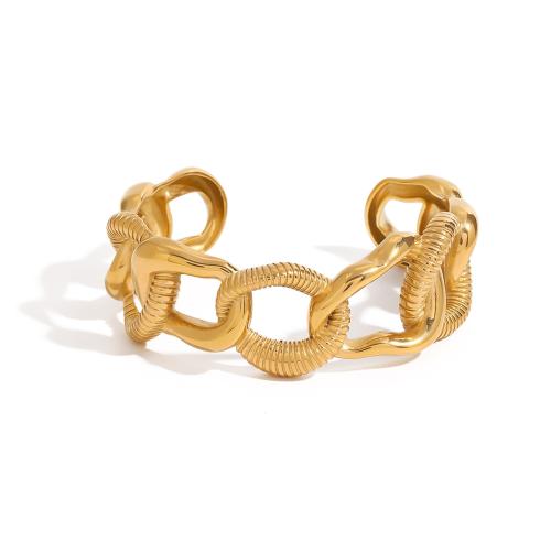 acero inoxidable 304 Brazalete, chapado, Joyería & para mujer & hueco, dorado, Vendido por UD