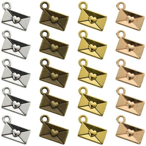 Pendentifs en alliage de zinc, Enveloppe, Placage, DIY, plus de couleurs à choisir, 12x9mm, 100PC/sac, Vendu par sac