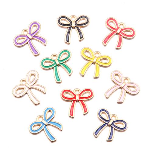 Tibetan Style Enamel Pendants, Bowknot, plated, DIY, more colors for choice, 16x18mm, 100PCs/Bag, Sold By Bag