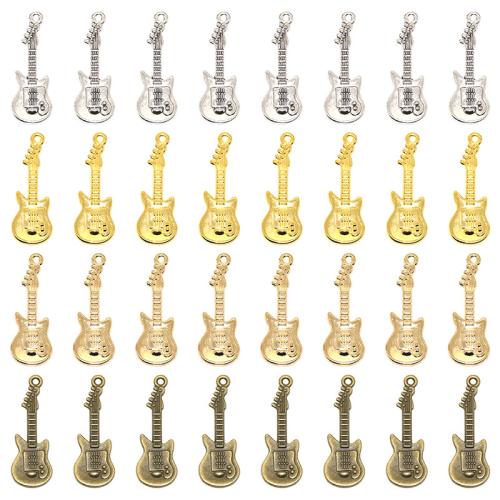 Instrument de musique en forme de pendentifs en alliage de Zinc, guitare, Placage, DIY, plus de couleurs à choisir, 100PC/sac, Vendu par sac