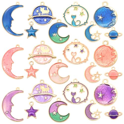 Tibetan Style Enamel Pendants, plated, DIY, more colors for choice, 8PCs/Set, Sold By Set