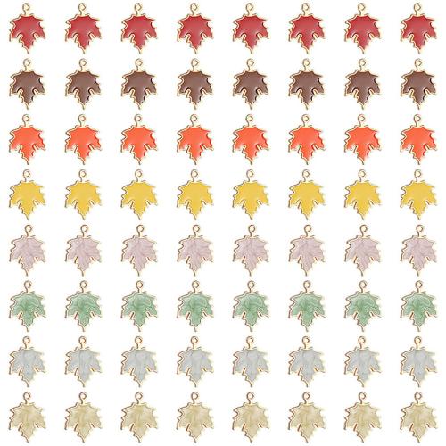 Tibetan Style Enamel Pendants, Maple Leaf, plated, DIY, more colors for choice, 100PCs/Bag, Sold By Bag