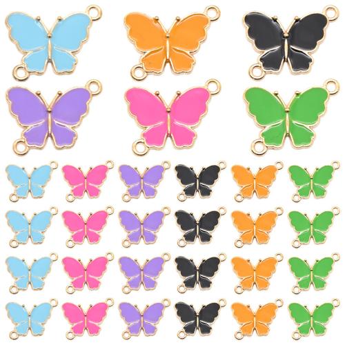 Animal Tibetan Style Connector, Butterfly, plated, DIY & enamel & 1/1 loop, more colors for choice, 100PCs/Bag, Sold By Bag