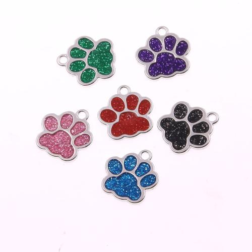 Tibetan Style Enamel Pendants, Bear Paw, plated, DIY, more colors for choice, 16x17mm, 100PCs/Bag, Sold By Bag