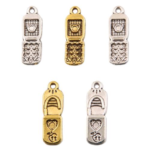 Tibetan Style Pendants, Telephone, plated, DIY, more colors for choice, 8x27mm, 100PCs/Bag, Sold By Bag