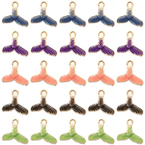 Tibetan Style Enamel Pendants, Mermaid tail, plated, DIY, more colors for choice, 15x13mm, 100PCs/Bag, Sold By Bag