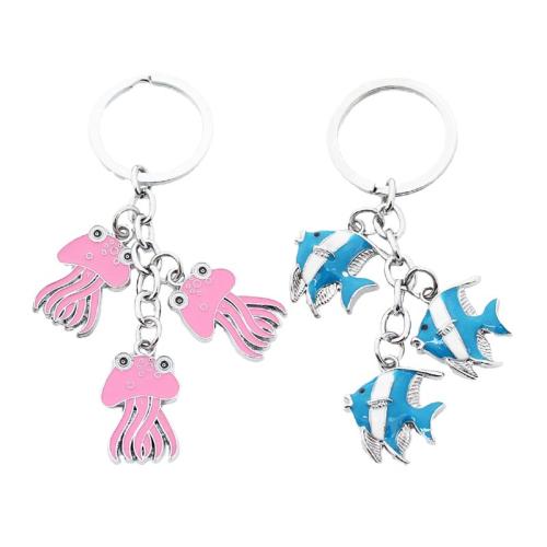 Tibetan Style Key Clasp, Angel Wing, plated, Unisex & different styles for choice & enamel, key clasp length 70-90mm, Sold By PC