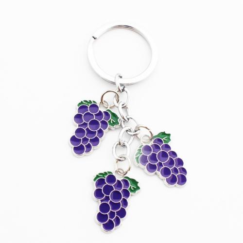 Tibetan Style Key Clasp, Grape, plated, Unisex & different styles for choice & enamel, key clasp length 70-100mm, Sold By PC