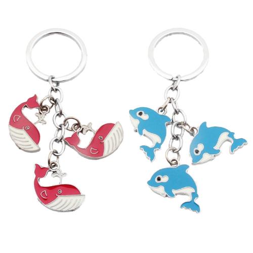 Tibetan Style Key Clasp, Whale, plated, Unisex & different styles for choice & enamel, key clasp length 90-120mm, Sold By PC