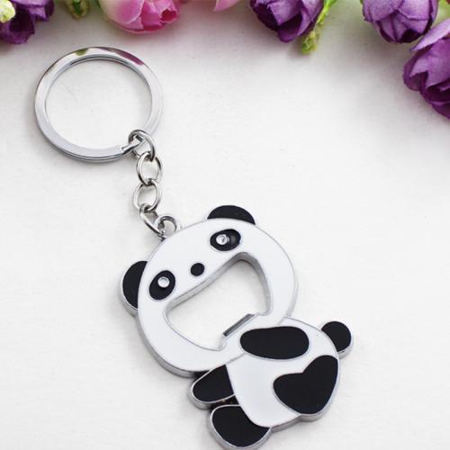 Tibetan Style Key Clasp, Panda, plated, Unisex & enamel, key clasp length 90-120mm, Sold By PC